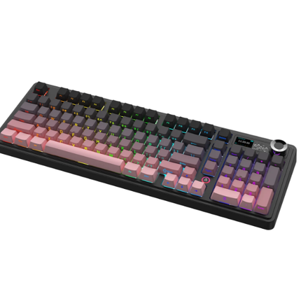 Wireless Wired Mechanical Keyboard PBT Keycaps RGB Knob Tri Mode