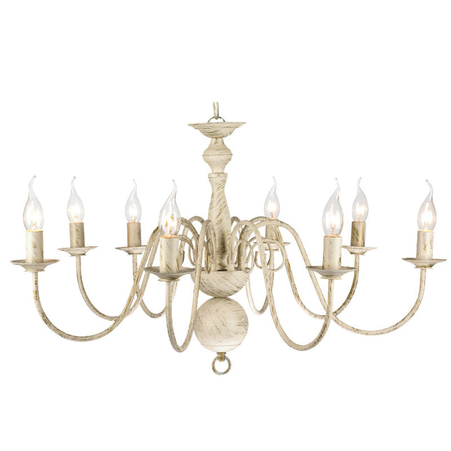 Vintage 8-Light Iron Chandelier Pendant Lamp for Living Room Dining Area