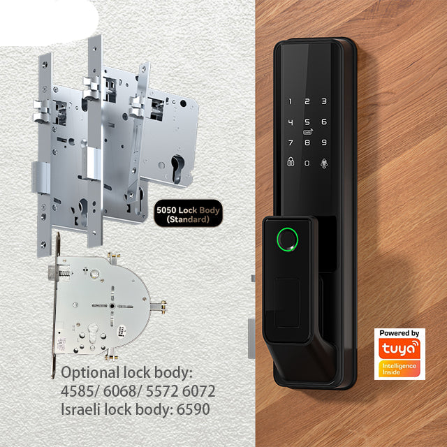 Automatic Smart Fingerprint Door Lock with Wi-Fi App, Card, and Key Access