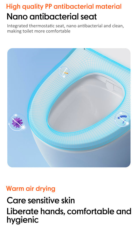 Smart Bidet Toilet Seat with Heated Seat, Auto Open/Close, Night Light, and Remote Control