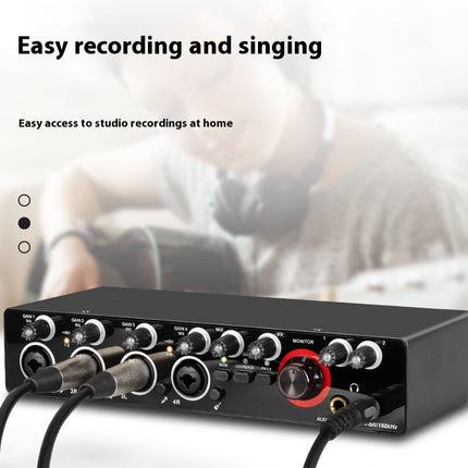 USB Audio Interface 4-Channel with 48V Phantom Power, 192kHz/24-Bit Recording & USB Connectivity