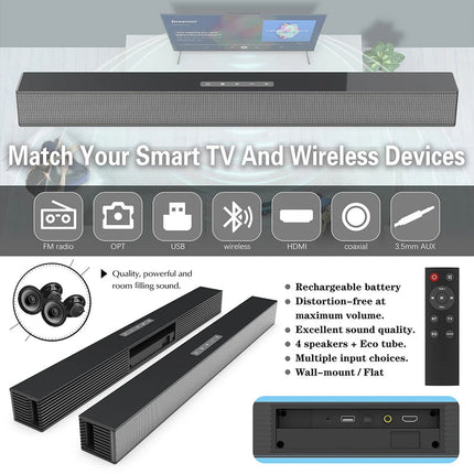 20W Bluetooth Soundbar Speaker for TV, PC & Home Entertainment System