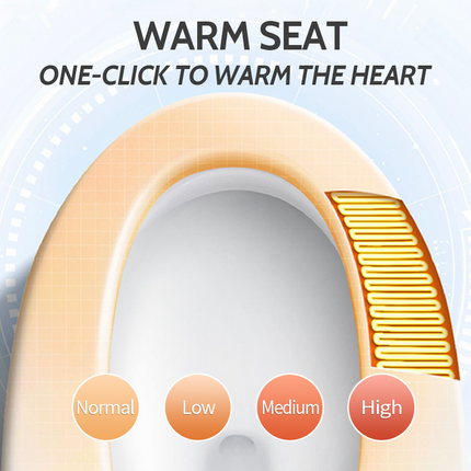 Automatic Toilet Seat with Warm Air Drying, Temperature Display & Waterproof Design