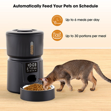 Automatic Smart Pet Feeder, 30 Portions, Dual-Sealed, Slow-Feed Mode, Easy to Clean