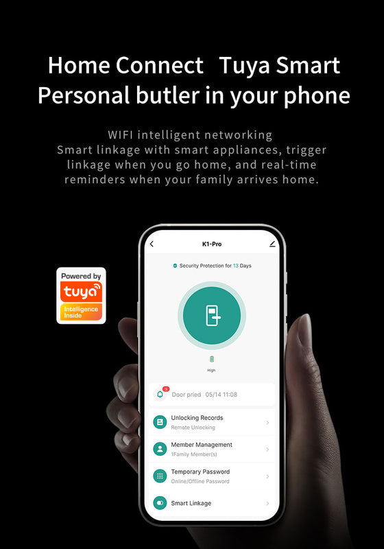Waterproof Smart Fingerprint & App Sliding Door Lock with HD Camera and Password Access