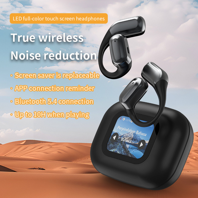 Wireless Open-Ear AI Translator Earbuds with Real-Time Voice Translation and Noise Reduction