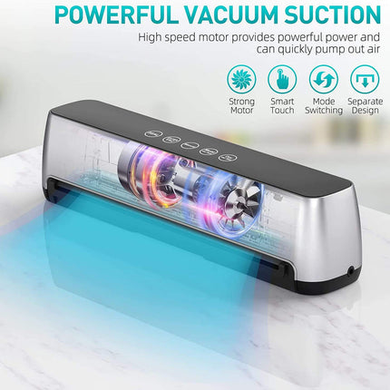 Portable Automatic Vacuum Sealer Machine with LED Touch Controls and 5mm Wide Seal Strip