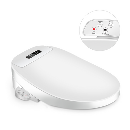 Smart Bidet Toilet Seat with Feminine Wash, Warm Seat, LED Night Light, and Self-Cleaning Nozzle