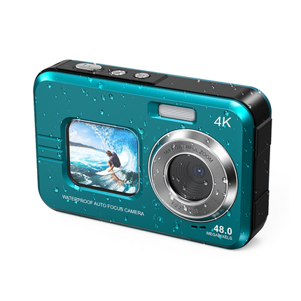 Portable 48MP Waterproof Digital Camera with Dual Screens and 4K Video for Travel and Underwater Use