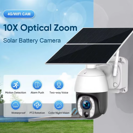 Outdoor 4G Solar Camera 5MP AI Human Detection Color Night Vision App Control