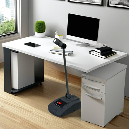 Desktop Flexible Gooseneck Conference Microphone with Heavy-Duty Zinc Metal Base for Presentations, Lectures & Studio Use