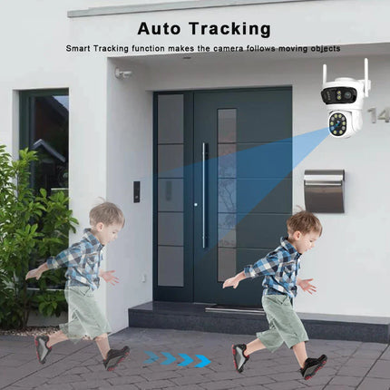 Smart 3MP WiFi Surveillance Camera – Triple View Coverage with Pan & Tilt, Auto Tracking and Full-Color Night Vision