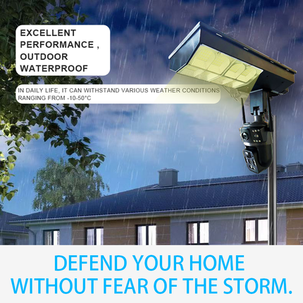 Solar Powered PTZ Security Camera Outdoor 4MP Dual Lens with 16000mAh Battery Motion Detection Night Vision