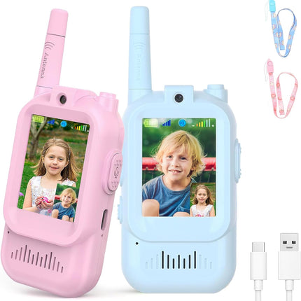 Portable Rechargeable Walkie Talkie Duo with Built-in Camera for Indoor & Outdoor Fun, 100m Reach