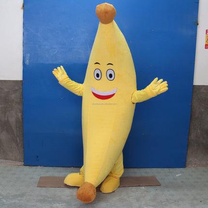 Adult Banana Mascot Outfit Soft Plush Full-Body Fruit Character Suit for Parties Events