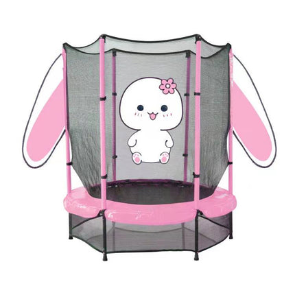 Compact 55-Inch Outdoor Trampoline with Protective Netting for Indoor or Outdoor Use