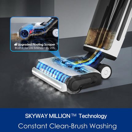 Cordless Floor Vacuum Cleaner – Wet & Dry with Hot Air Drying & Self-Cleaning Brush