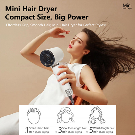 Portable High Speed Hair Dryer 110000RPM with LED Display 5 Speed Temperature Settings