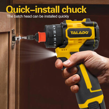 Brushless Cordless Drill Driver Kit Compact Lightweight Variable Speed with 2 Batteries