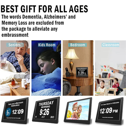 Smart 10” Internet-Connected Digital Alarm Clock with Weather Info & Wireless Time Update