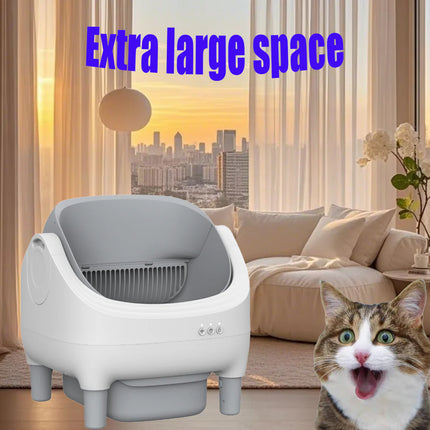 AI-Powered Automatic Cat Litter Box with Smart App Monitoring & Auto Waste Removal