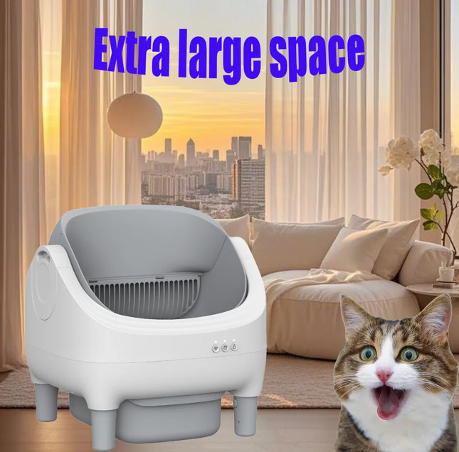 AI-Powered Automatic Cat Litter Box with Smart App Monitoring & Auto Waste Removal