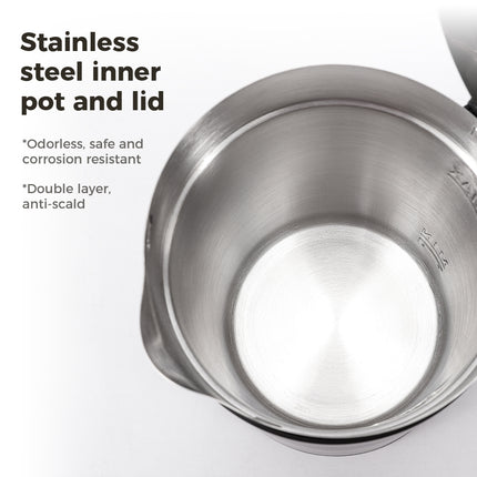 1.0L Mini Electric Kettle with Rapid Boil & Easy-Clean Stainless Interior