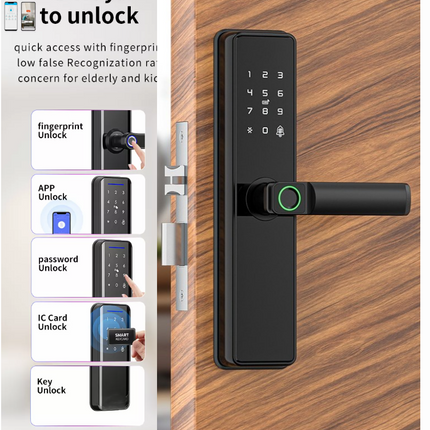 Smart Digital Door Lock Handle with Fingerprint Password Card Key Entry System