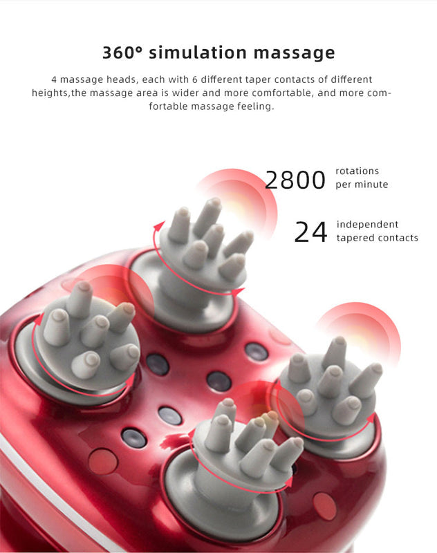 Red Light Therapy Head Massager 630nm LED Cordless Scalp Relaxation Device