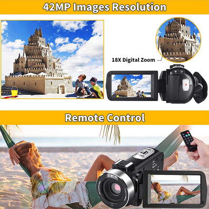 Ultra HD 4K Digital Camera for Content Creation with 42MP Sensor and Swivel Display – Black