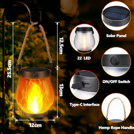 Solar Outdoor LED Light Black Plastic Shade Waterproof