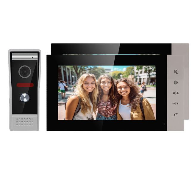 7-Inch Touchscreen Video Door Intercom with Outdoor Camera, Night Vision & Door Unlock Function