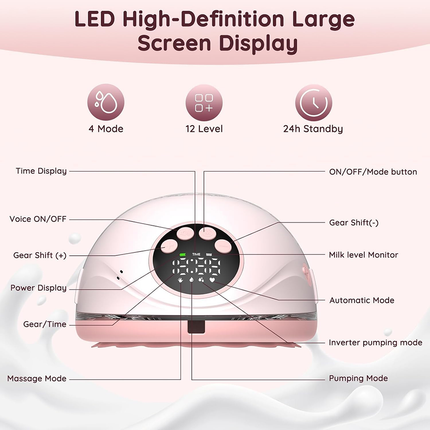 Hands Free Wearable Breast Pump Electric Milk Collection Pump with Dust Cover