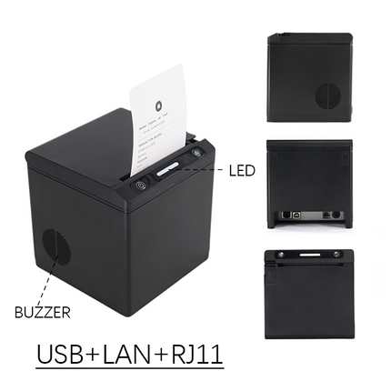 80mm Thermal Receipt Printer 300mm/s USB + WiFi & Bluetooth for POS Systems