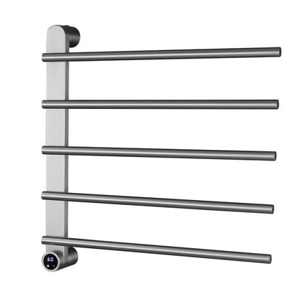 Five-Pole Electric Towel Warmer with Digital Timer & Adjustable Temperature – 60W, Wall-Mounted