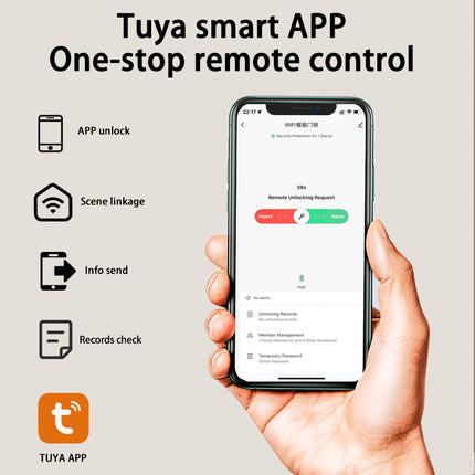 Tuya Smart Door Lock with Fingerprint Scanner, Password and RFID Card Access