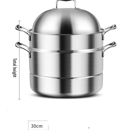 Heavy Duty Stainless Steel Steamer Pot with Steel Lid Multi-Purpose Kitchen Cookware