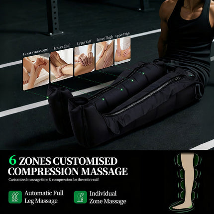 Full-Leg Air Compression Massager Boots for Circulation & Muscle Recovery