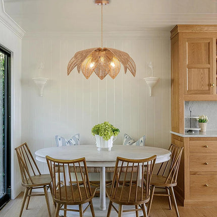 Nordic Style Rattan Pendant Ceiling Light 510mm – Vintage Hanging Lamp for Home, Café & Restaurant