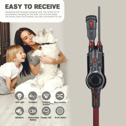 Lightweight Cordless Stick Vacuum with Detachable Battery and Multi Power Modes