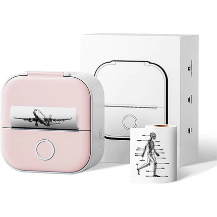 Travel-Friendly Pink Mini Printer | Wireless, Type-C Charging | 39m Thermal Print