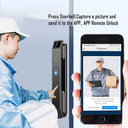 Smart Digital Door Lock with Fingerprint, App Control, Anti-Pry Alarm & Multi-User Access