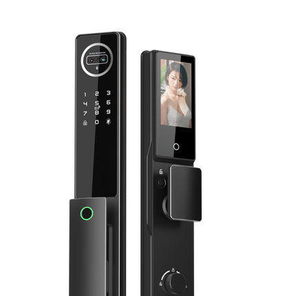 Tuya Smart Door Lock with 3D Face Recognition Indoor Display and Multiple Unlock Methods