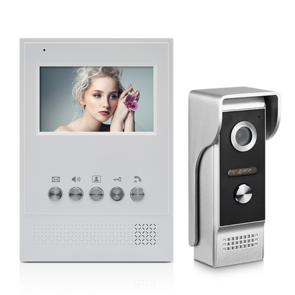 Home Video Doorphone 4.3” Display with Intercom, Night Vision, and Door Unlock Function