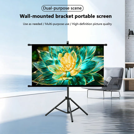 Portable ALR Projector Screen with Tripod Stand Foldable Roll-Up Design 16:9 Format
