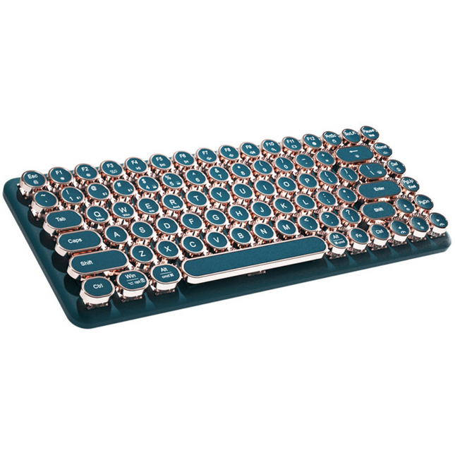 Wireless Mechanical Keyboard 83-Key Retro Electroplated Design with LED Backlight, USB-C, Multi-Mode Connectivity