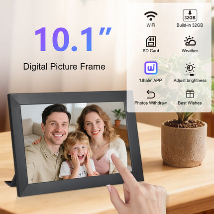 10.1 Inch IPS Touch Screen WiFi Digital Picture Frame 32GB Auto Rotate HD Display