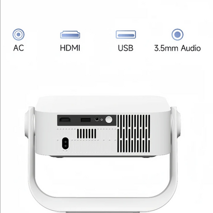 Compact 1080P LCD Home Projector with Android 12 and Built-in Speakers
