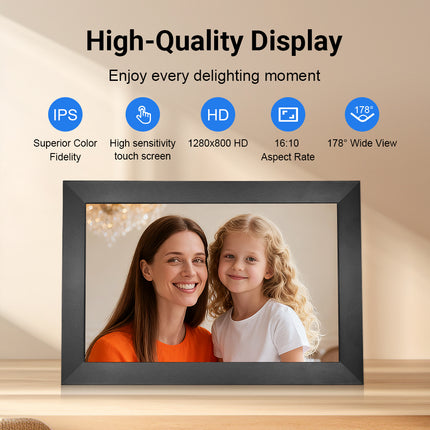 10.1 Inch IPS Touch Screen WiFi Digital Picture Frame 32GB Auto Rotate HD Display