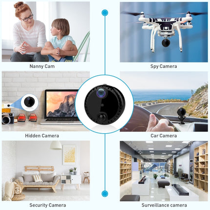 4G 4K Mini Home Security Camera with Motion Detection Night Vision 5m and Long Standby Battery Black